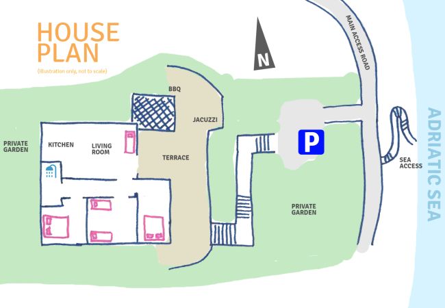 Ferienhaus in Corsano - Ferienhaus mit Meerzugang und beheiztem Außenpool Ferienhaus in Corsano - Ferienhaus mit Meerzugang und beheiztem Außenpool