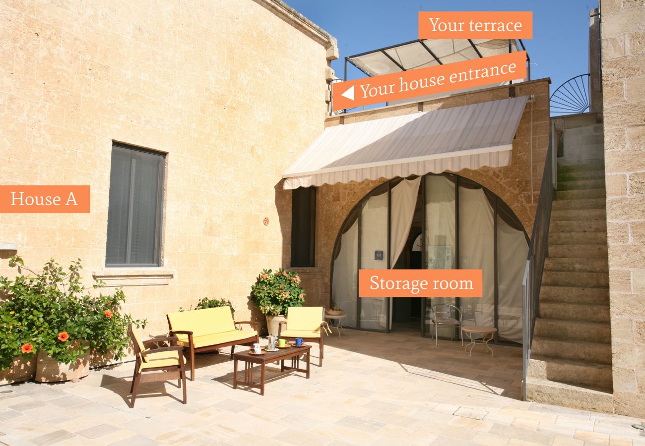 Apartment in Patù - Nice studio with pool access and terrace (E)