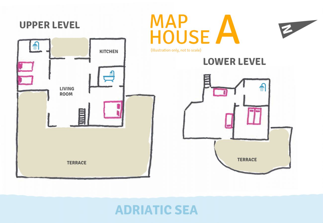 Villa in Castro - Sea access: large villa with stunning views (house A)