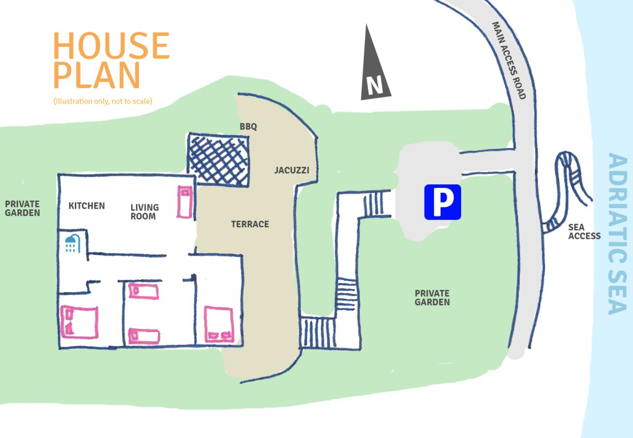 House in Corsano - Sea access & hot outdoor whirlpool at stone villa