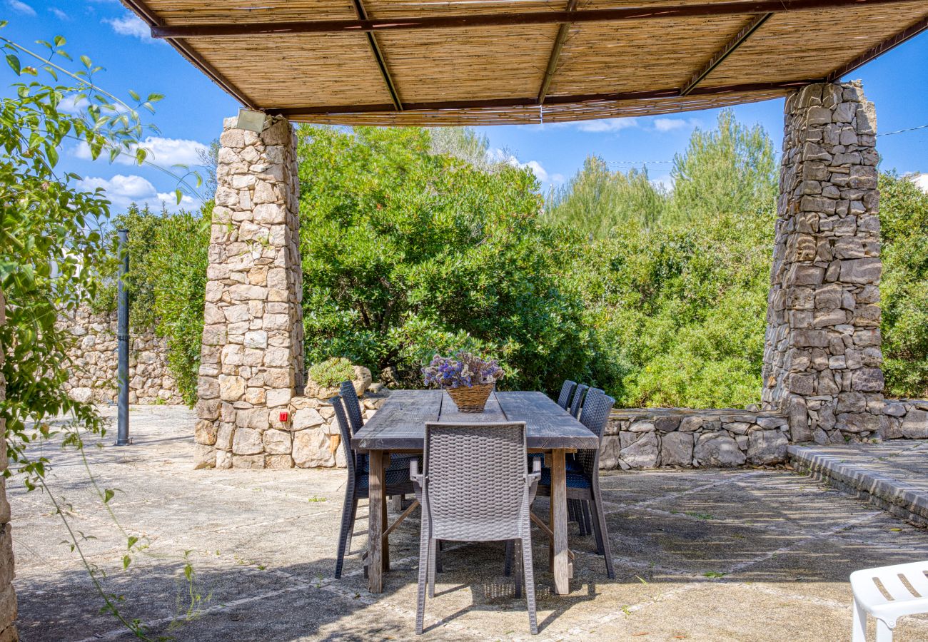 Country house in Patù - Nice stone house with sea view & outdoor whirlpool