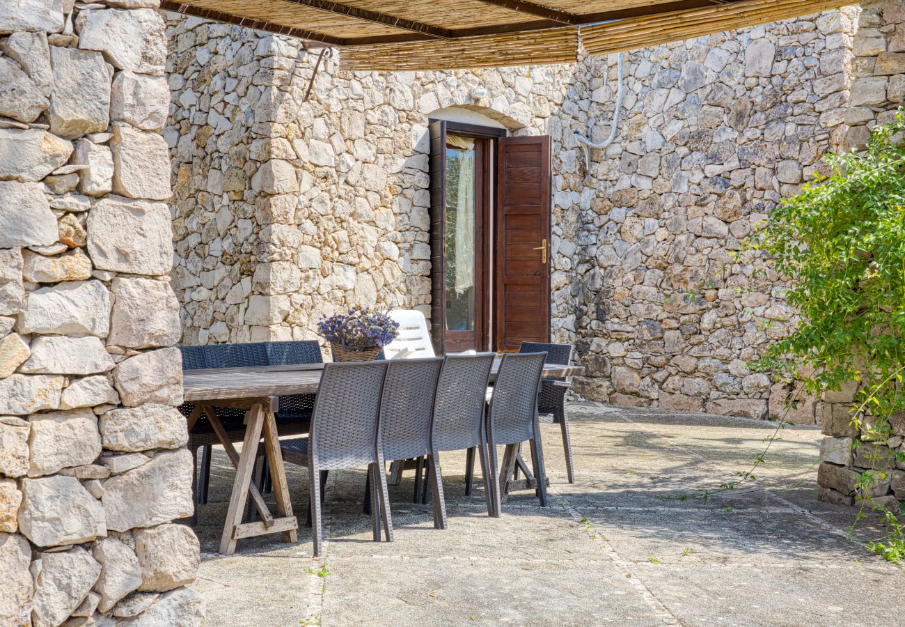 Country house in Patù - Nice stone house with sea view & outdoor whirlpool