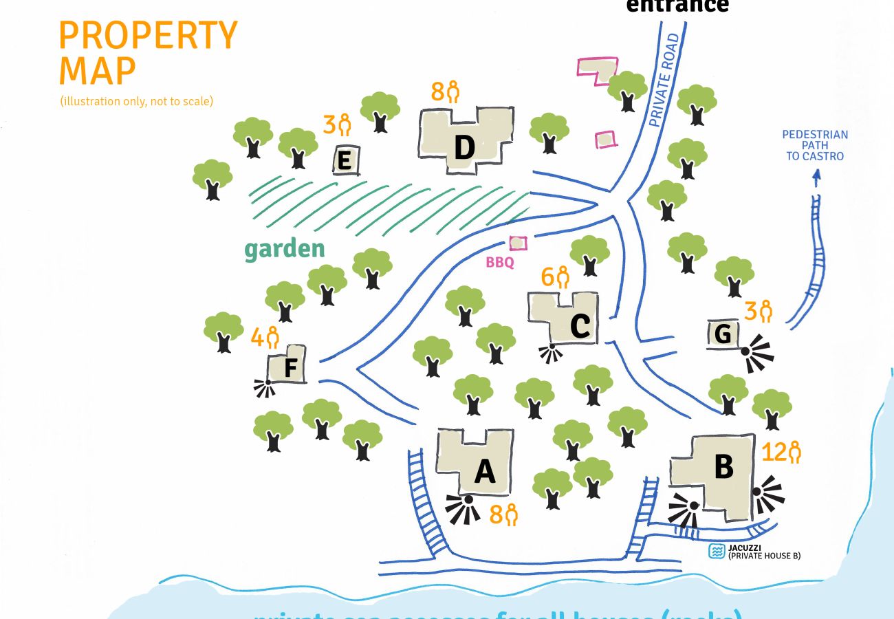 Villa in Castro - Sea access: unique villa with stunning views (house A)