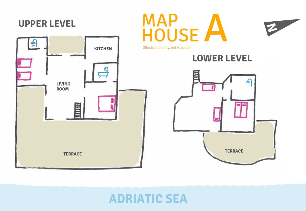 Villa in Castro - Sea access: unique villa with stunning views (house A)