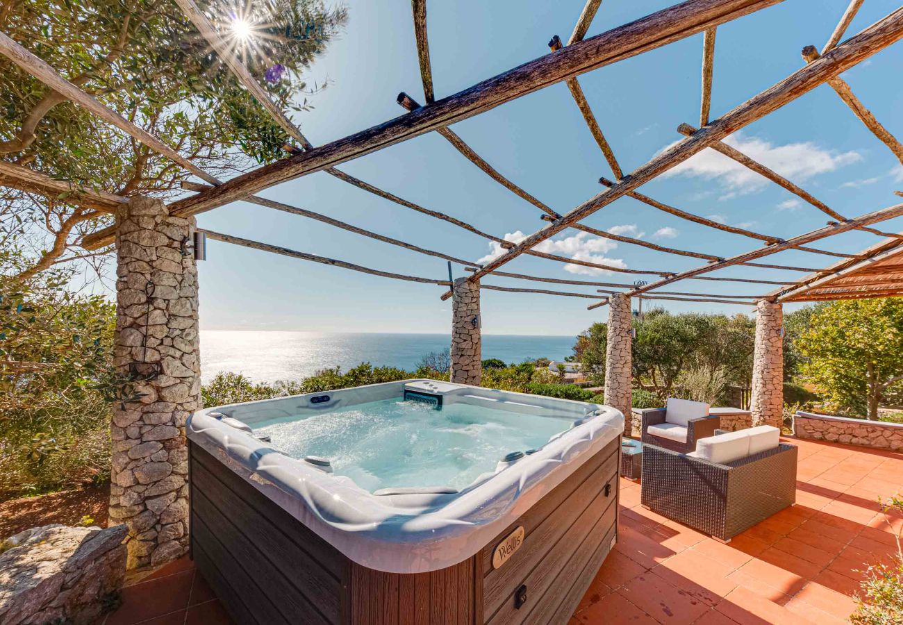 Maison à Gagliano del Capo - Villa avec mini-piscine chauffée et vue mer 180°