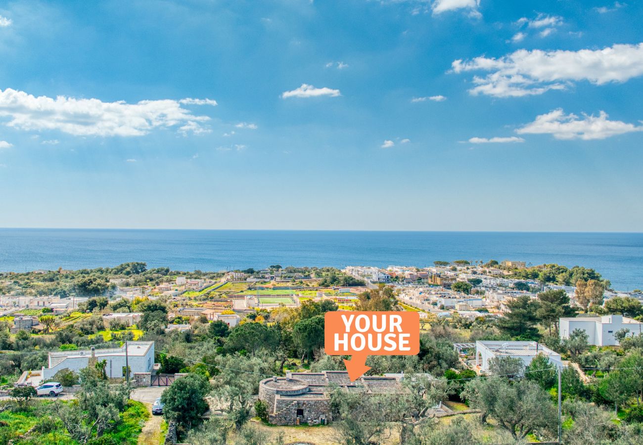 Maison à Patù - Belle maison en pierre avec vue mer et jacuzzi extérieur