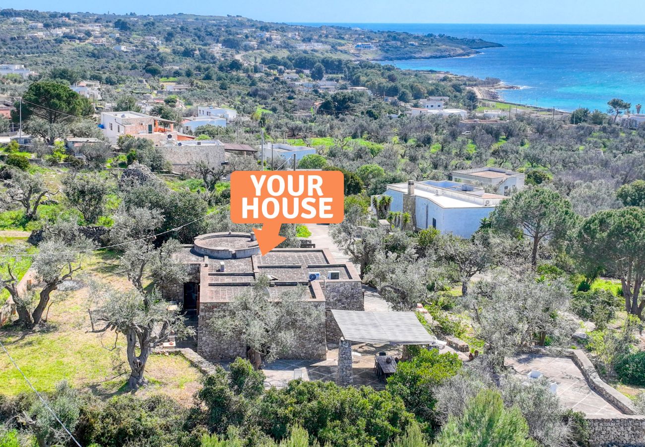 Maison à Patù - Belle maison en pierre avec vue mer et jacuzzi extérieur