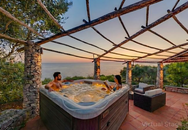 Casa a Gagliano del Capo - Trullo con jacuzzi riscaldata e vista mare a 180°