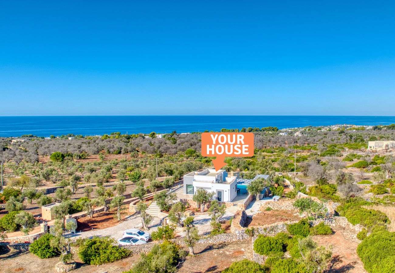 Villa a Leuca - Magnifica villa con piscina riscaldata, vista 270°